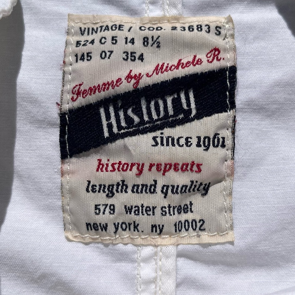 Vintage 90s History Repeats White Parka Trench Coat Jacket Cotton Parisian - Picture 3 of 16